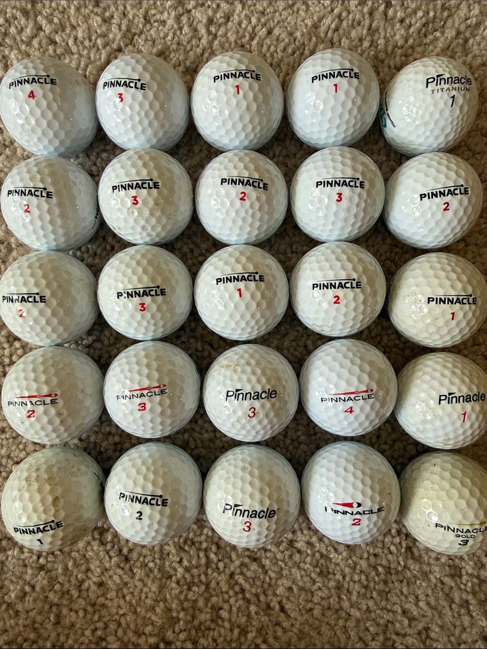 25 Pinnacle Assorted Golf Balls